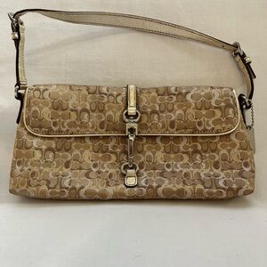 Coach Gold Metallic Signature Evening Bag